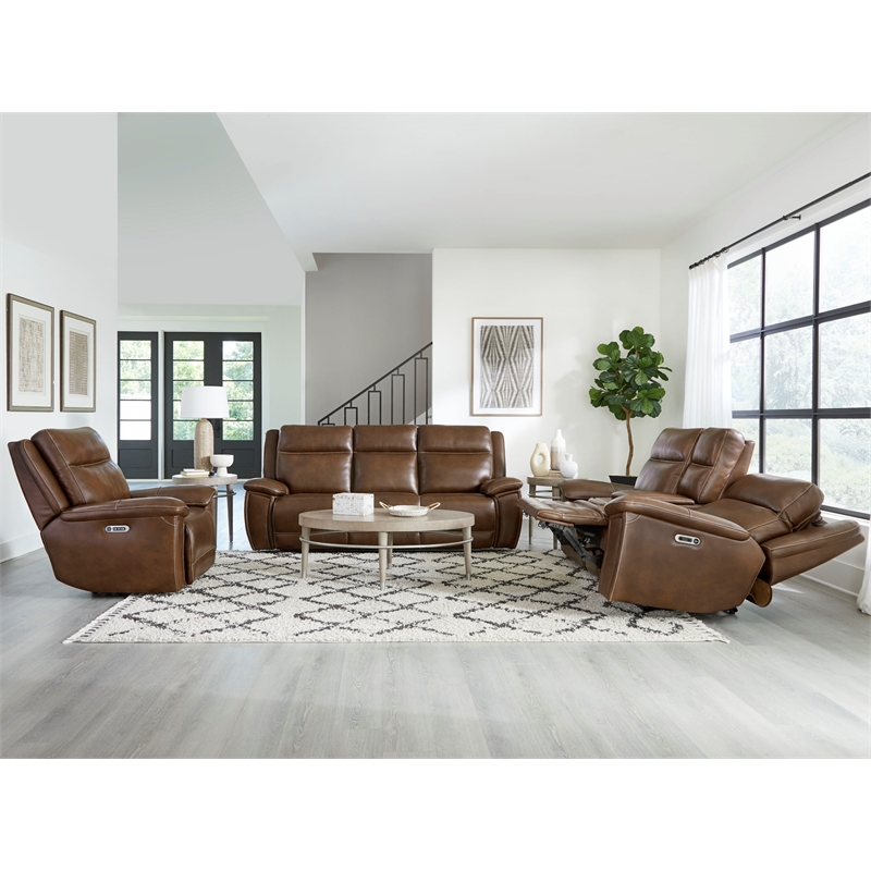 Pemberly Row Contemporary Hickory Power Zero Gravity Recliner Two Pack