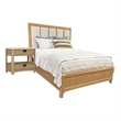 Pemberly Row Contemporary Bedroom Queen 5/0 Panel Bed & Nightstand