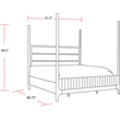 Pemberly Row Contemporary Bedroom Queen 5/0 Poster Bed & Nightstand