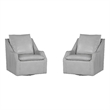 Pemberly Row Contemporary Steamboat Ice Swivel Accent Chair Two Pack