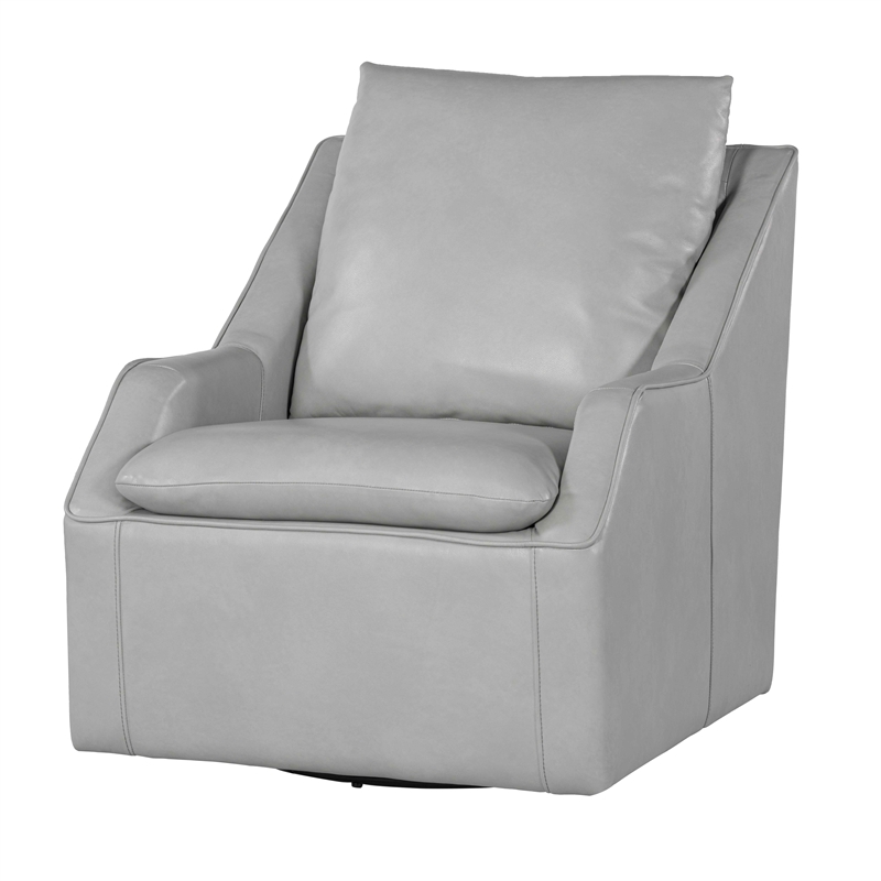 Pemberly Row Contemporary Steamboat Ice Swivel Accent Chair Two Pack