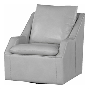 Pemberly Row Contemporary Leather Steamboat Ice Swivel Accent Chair
