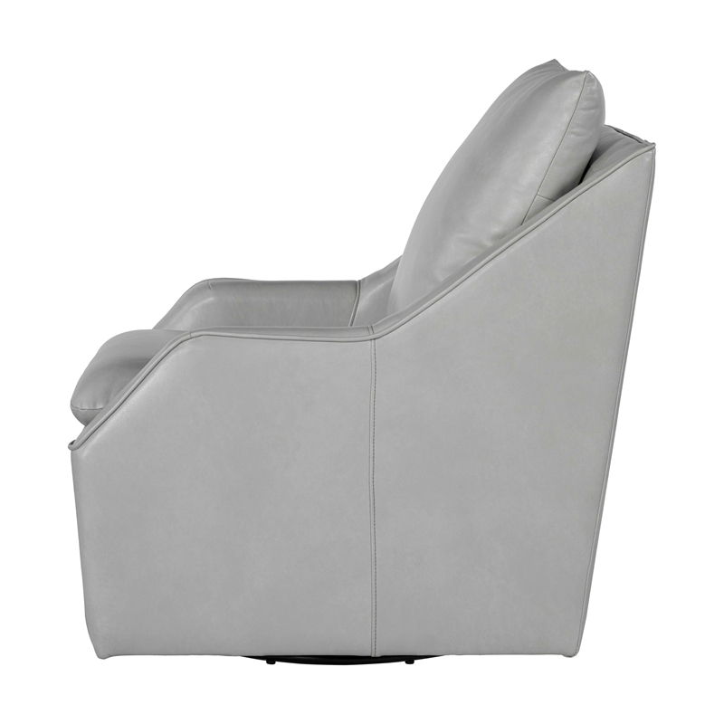 Pemberly Row Contemporary Leather Steamboat Ice Swivel Accent Chair