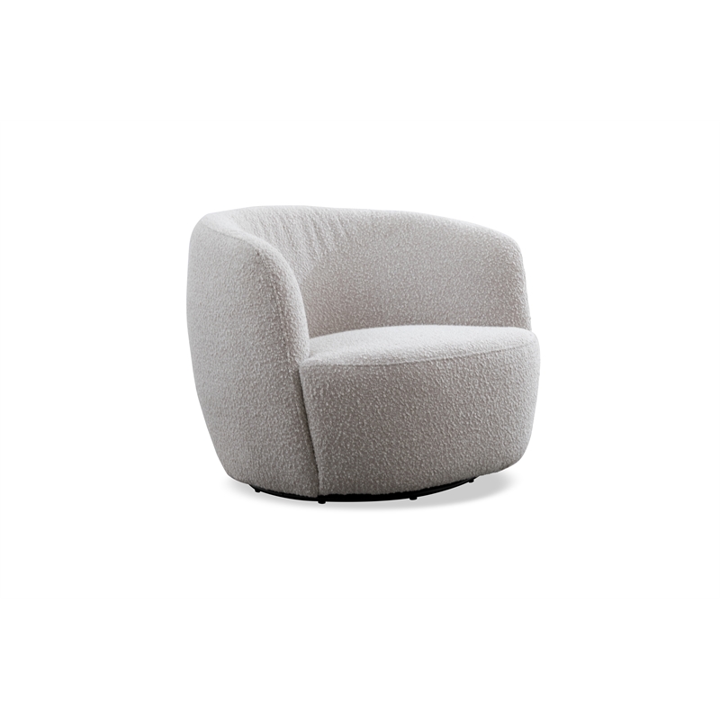 Pemberly Row Contemporary Bloke Cotton Swivel Barrel Chair Two Pack