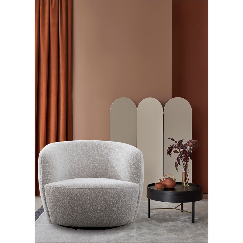 Pemberly Row Contemporary Bloke Cotton Swivel Barrel Chair Two Pack