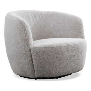 Pemberly Row Contemporary Fabric Bloke Cotton Swivel Barrel Chair