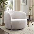 Pemberly Row Contemporary Fabric Bloke Cotton Swivel Barrel Chair
