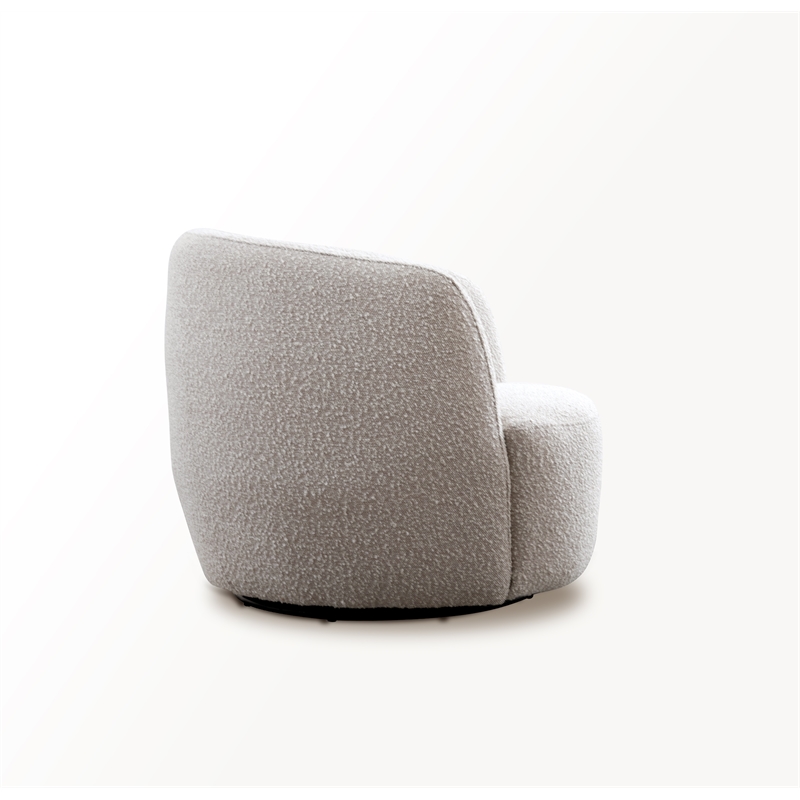 Pemberly Row Contemporary Fabric Bloke Cotton Swivel Barrel Chair