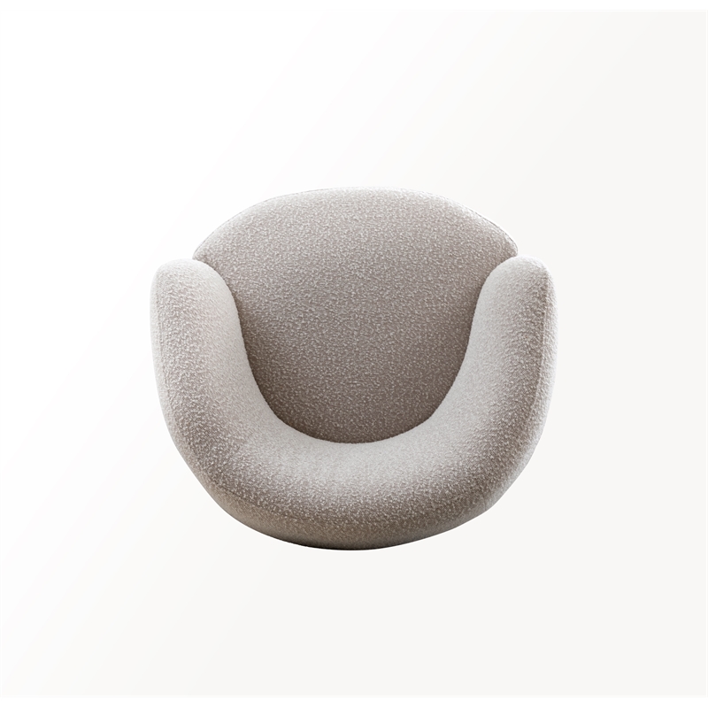 Pemberly Row Contemporary Fabric Bloke Cotton Swivel Barrel Chair