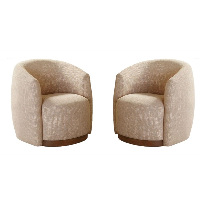 Pemberly Row Contemporary Sand Dollar Swivel Accent Chair Two Pack