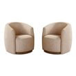 Pemberly Row Contemporary Sand Dollar Swivel Accent Chair Two Pack