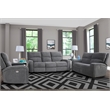 Pemberly Row Contemporary Bizmark Grey Power Recliner Two Pack