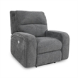 Pemberly Row Contemporary Bizmark Grey Power Recliner Two Pack
