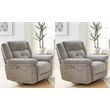 Pemberly Row Contemporary Bristol Grey Power Recliner Two Pack