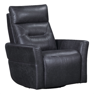 Pemberly Row Contemporary Vintage Slate Power Swivel Glider Recliner