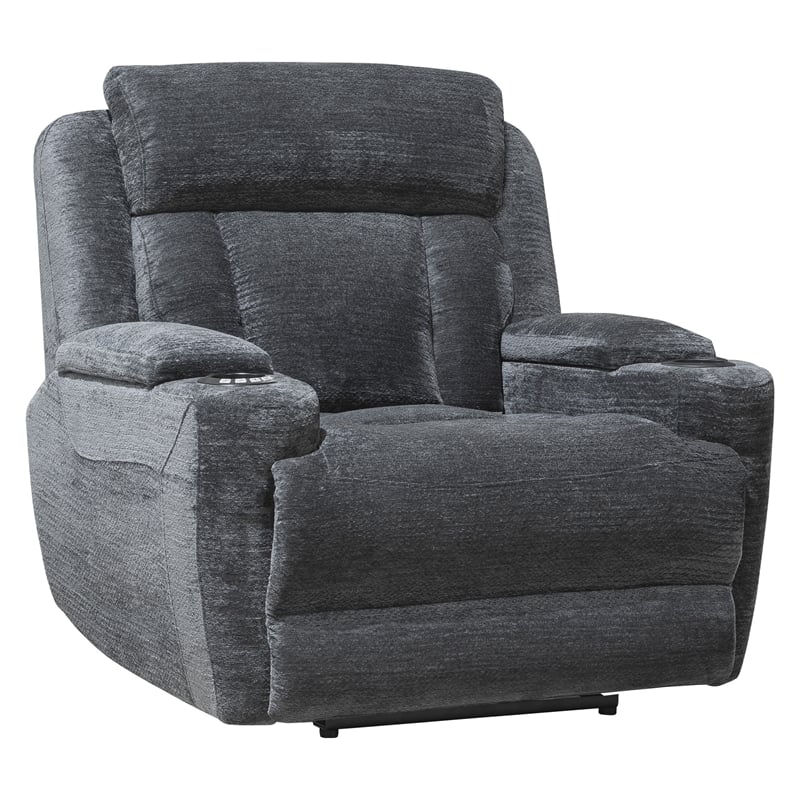 Pemberly Row Contemporary Lucky Charcoal Power Recliner Two Pack