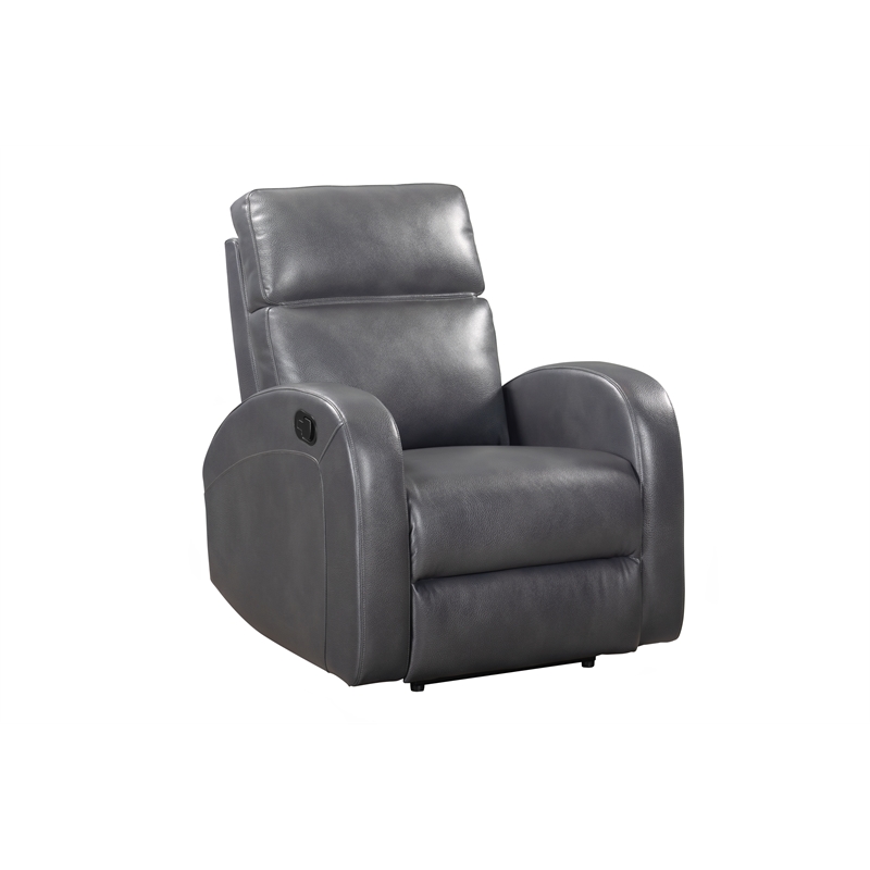 Pemberly Row Contemporary Pebble Grey Manual Recliner Two Pack