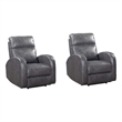 Pemberly Row Contemporary Pebble Grey Power Recliner Two Pack