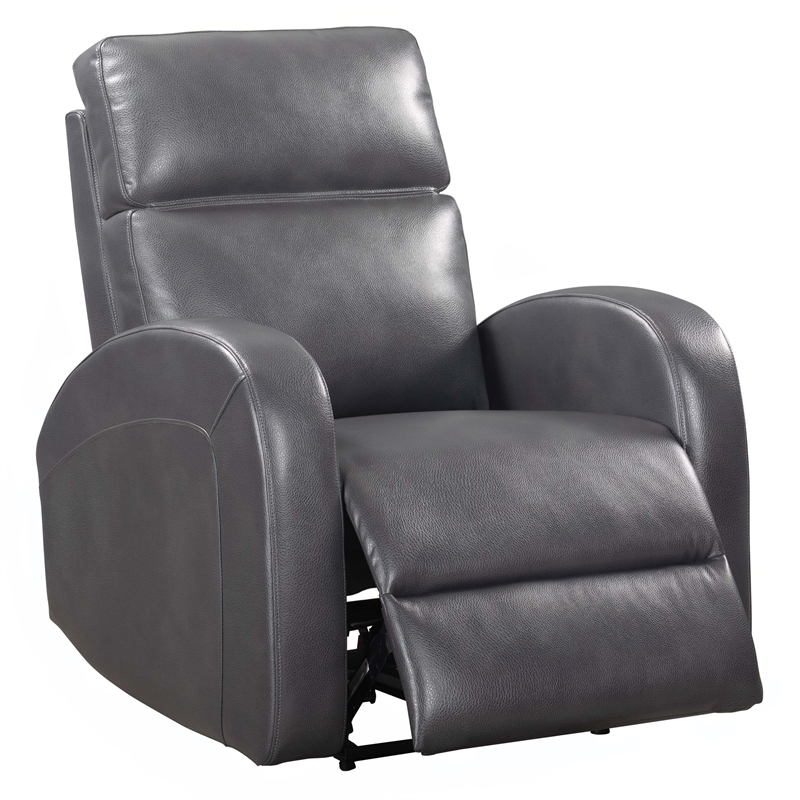 Pemberly Row Contemporary Pebble Grey Power Recliner Two Pack