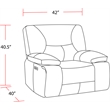 Pemberly Row Contemporary Sky Zero Gravity Power Recliner Two Pack