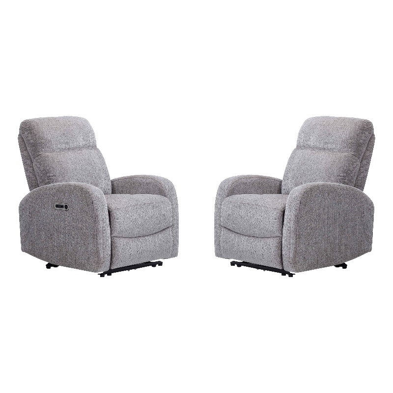 Pemberly Row Contemporary Whiskers Nature Power Recliner Two Pack