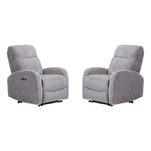 Pemberly Row Contemporary Whiskers Nature Power Recliner Two Pack
