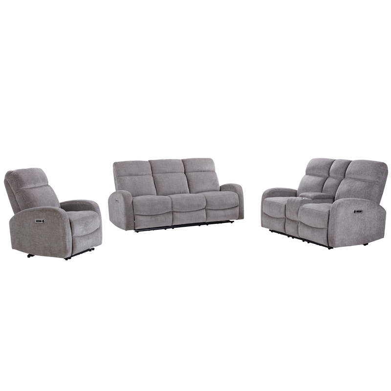 Pemberly Row Contemporary Fabric Whiskers Nature Power Recliner