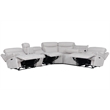Pemberly Row Contemporary Airy Snow 6 Piece Power Reclining Sectional