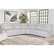 Pemberly Row Contemporary Airy Snow 6 Piece Power Reclining Sectional