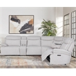 Pemberly Row Contemporary Airy Snow 6 Piece Power Reclining Sectional