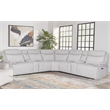 Pemberly Row Contemporary Airy Snow 7 Piece Power Reclining Sectional
