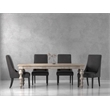 Pemberly Row Contemporary 84 In. Dining Table With 4 Upholstered Chairs