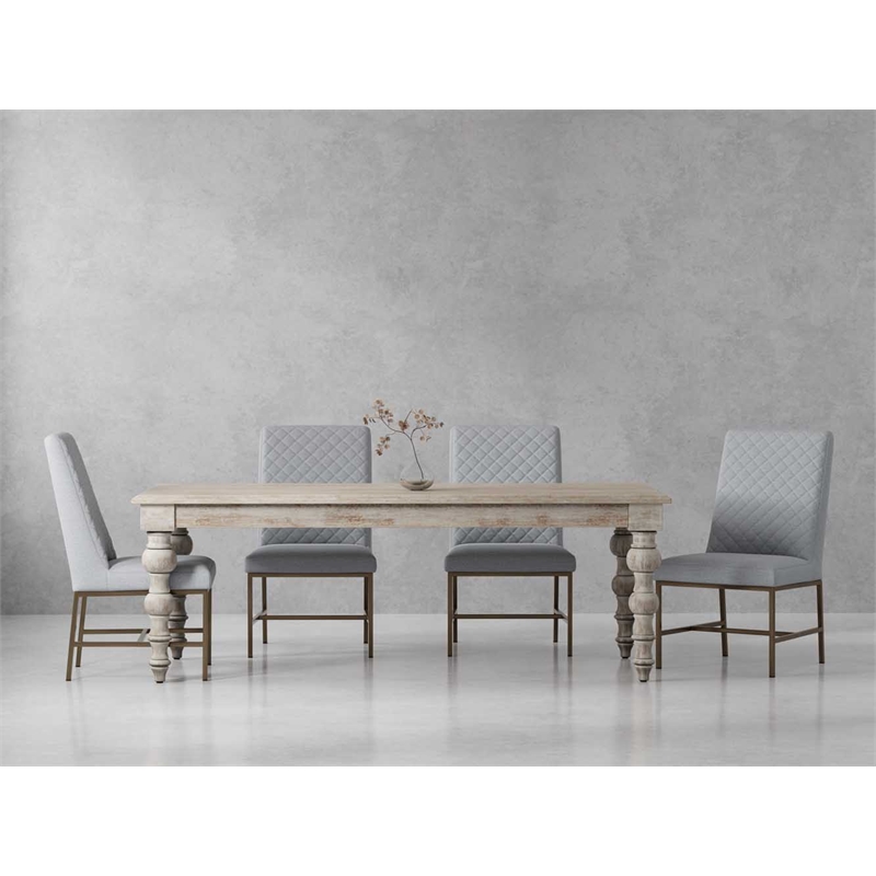 Pemberly Row Contemporary 84 In. Dining Table With 4 Upholstered Chairs