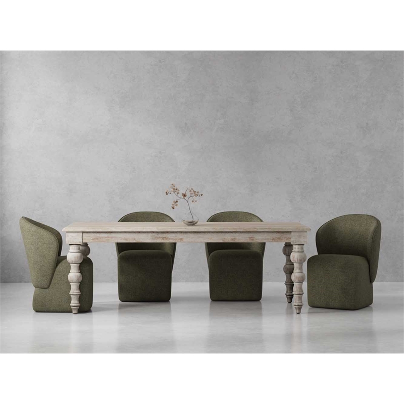Pemberly Row Contemporary 84 In. Dining Table With 4 Upholstered Chairs
