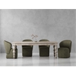 Pemberly Row Contemporary 84 In. Dining Table With 4 Upholstered Chairs