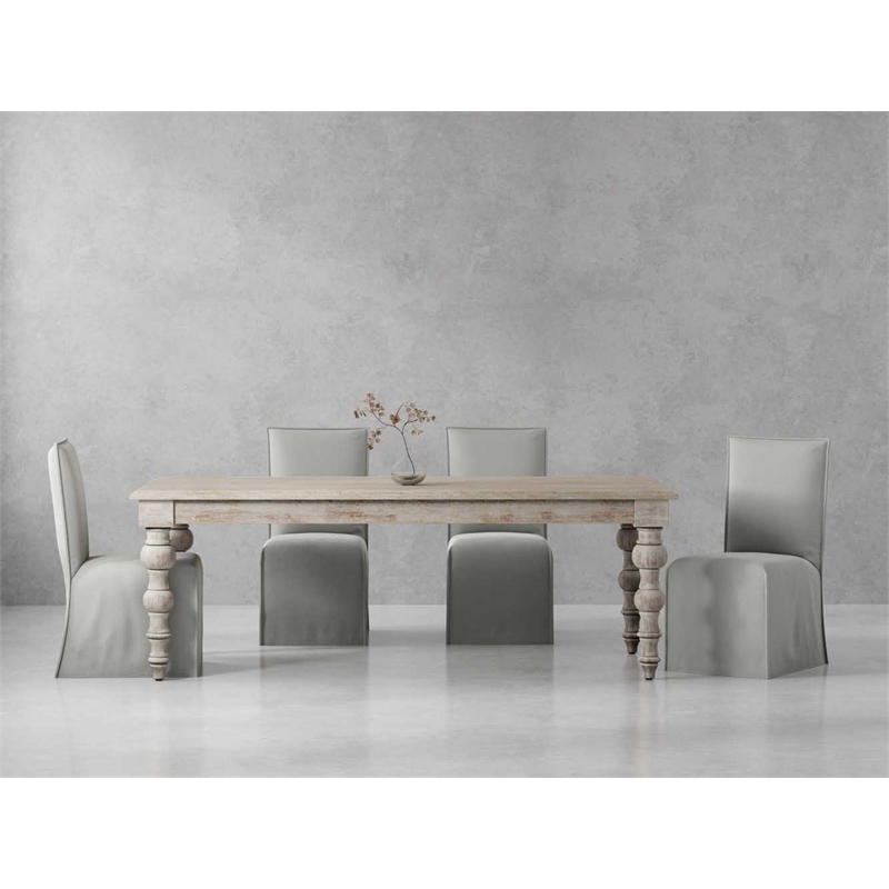 Pemberly Row Contemporary 84 In. Dining Table With 4 Upholstered Chairs