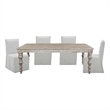Pemberly Row Contemporary 84 In. Dining Table With 4 Upholstered Chairs