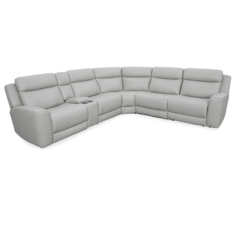 Pemberly Row Contemporary Stone 6 Piece Power Reclining Sectional