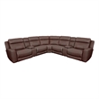 Pemberly Row Contemporary Leather 7 Piece Power Reclining Sectional