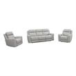 Pemberly Row Contemporary Stone Power Reclining Sofa and 2 Recliners