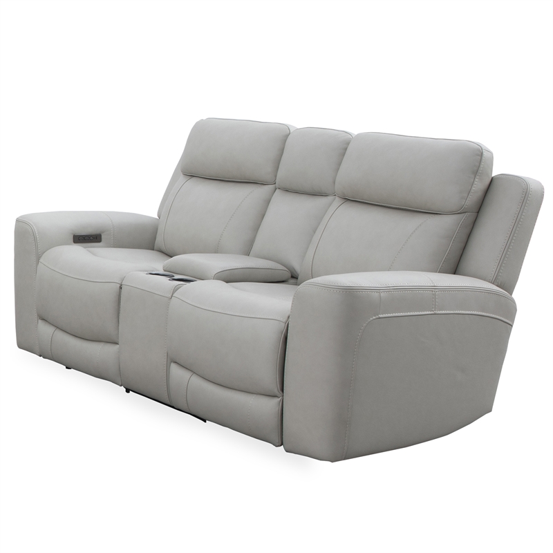 Pemberly Row Contemporary Stone Power Reclining Sofa and Loveseat