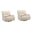 Pemberly Row Contemporary Fabric Oyster Power Recliner Two Pack