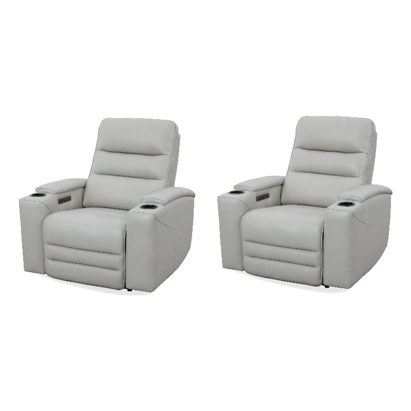 Pemberly Row Contemporary Stone Power Zero Gravity Recliner Two Pack