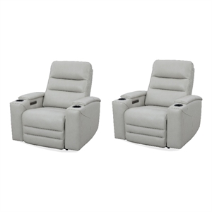 Pemberly Row Contemporary Stone Power Zero Gravity Recliner Two Pack