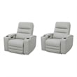 Pemberly Row Contemporary Stone Power Zero Gravity Recliner Two Pack