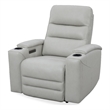 Pemberly Row Contemporary Leather Stone Power Zero Gravity Recliner