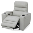Pemberly Row Contemporary Leather Stone Power Zero Gravity Recliner