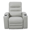 Pemberly Row Contemporary Leather Stone Power Zero Gravity Recliner