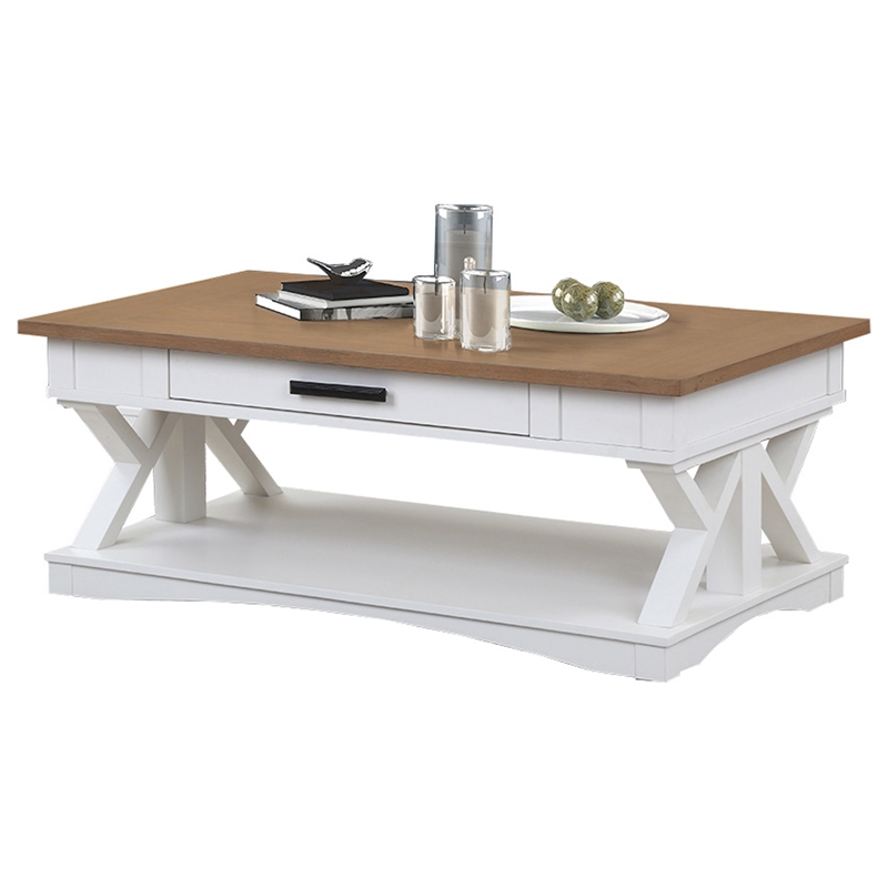 Pemberly Row Contemporary Cotton Cocktail Table with 2 End Tables