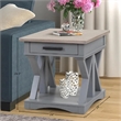 Pemberly Row Contemporary Dove Cocktail Table with 2 End Tables